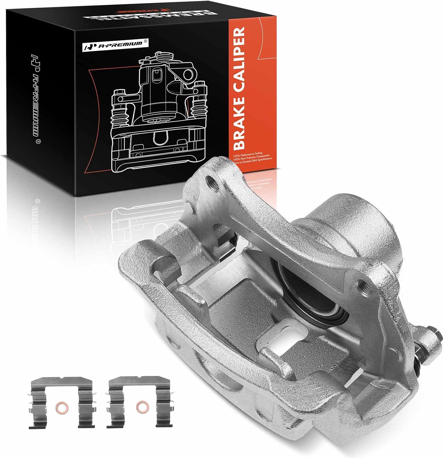 A-Premium Disc Brake Caliper Assembly with Bracket Compatible with Select Hyundai and Kia Models - Optima 2016-2020, Sonata 2014-2019, Front Side