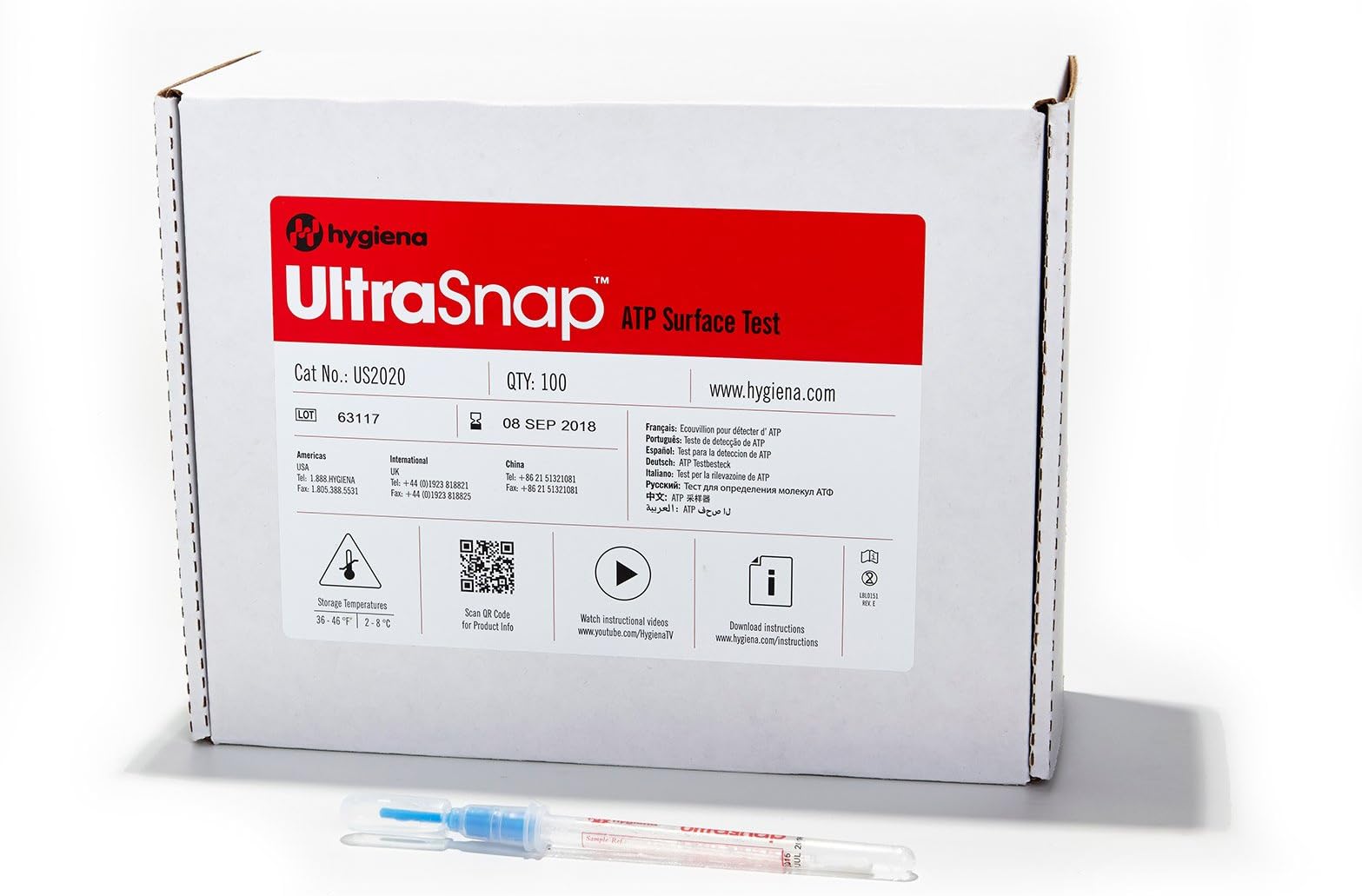 - Bio Shield Tech Hygiena Ultrasnap Surface ATP Test Devices, ATP Testing Kit, User-Friendly, Biological Contamination Tests Kit Used with Hygiena Luminometers US2020 (100 Per Box)
