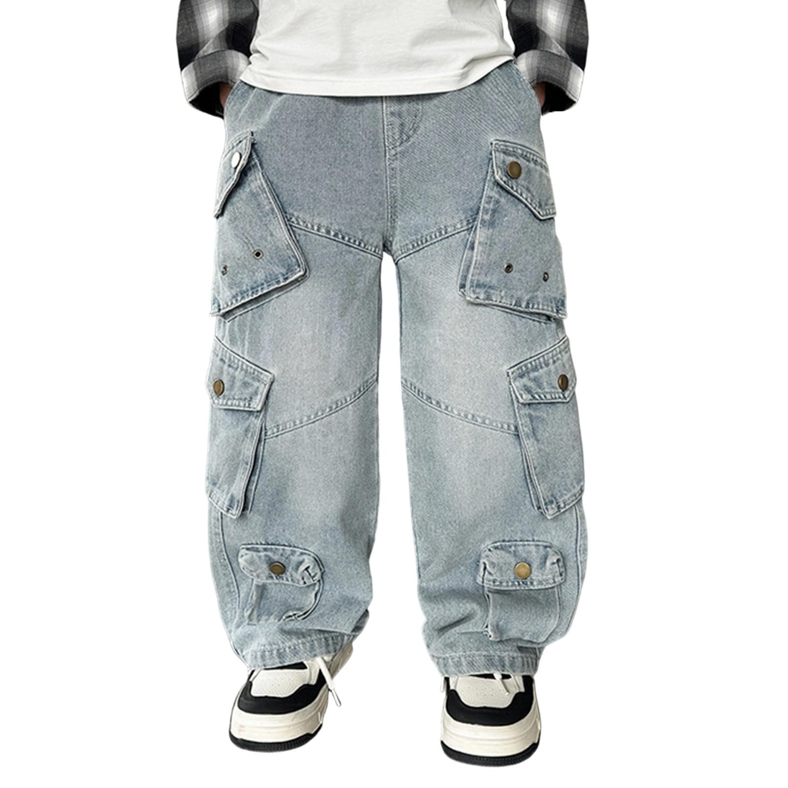 Pantaloni Ragazzo 8 Anni - Pantaloni Cargo da Jogging per Ragazzi con Cintura Pantaloni Casual in Twill Resistente per Bambini Parco Giochi Scuola Quotidiano Comodi Flessibili Facili da Muovere Gioco