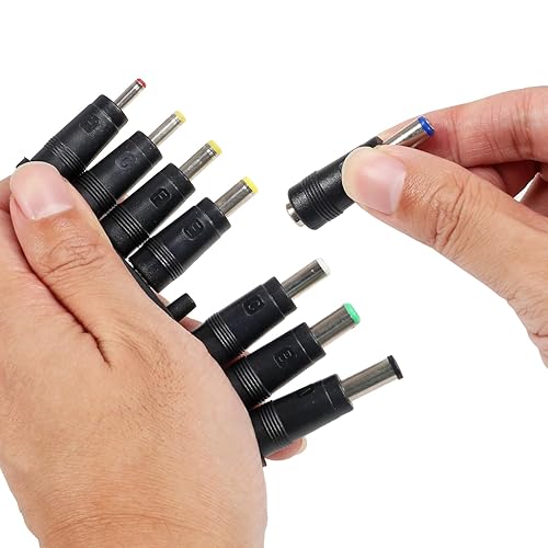 Miniatura 10 de Juego de 34 puntas de enchufe de CC de entrada universal para computadora portátil con cable elevador de CC de 5 V a 12 V, WiFi a Powerbank,