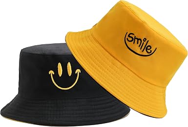 ZHOULIART Smiley Face Bucket Hat Double 