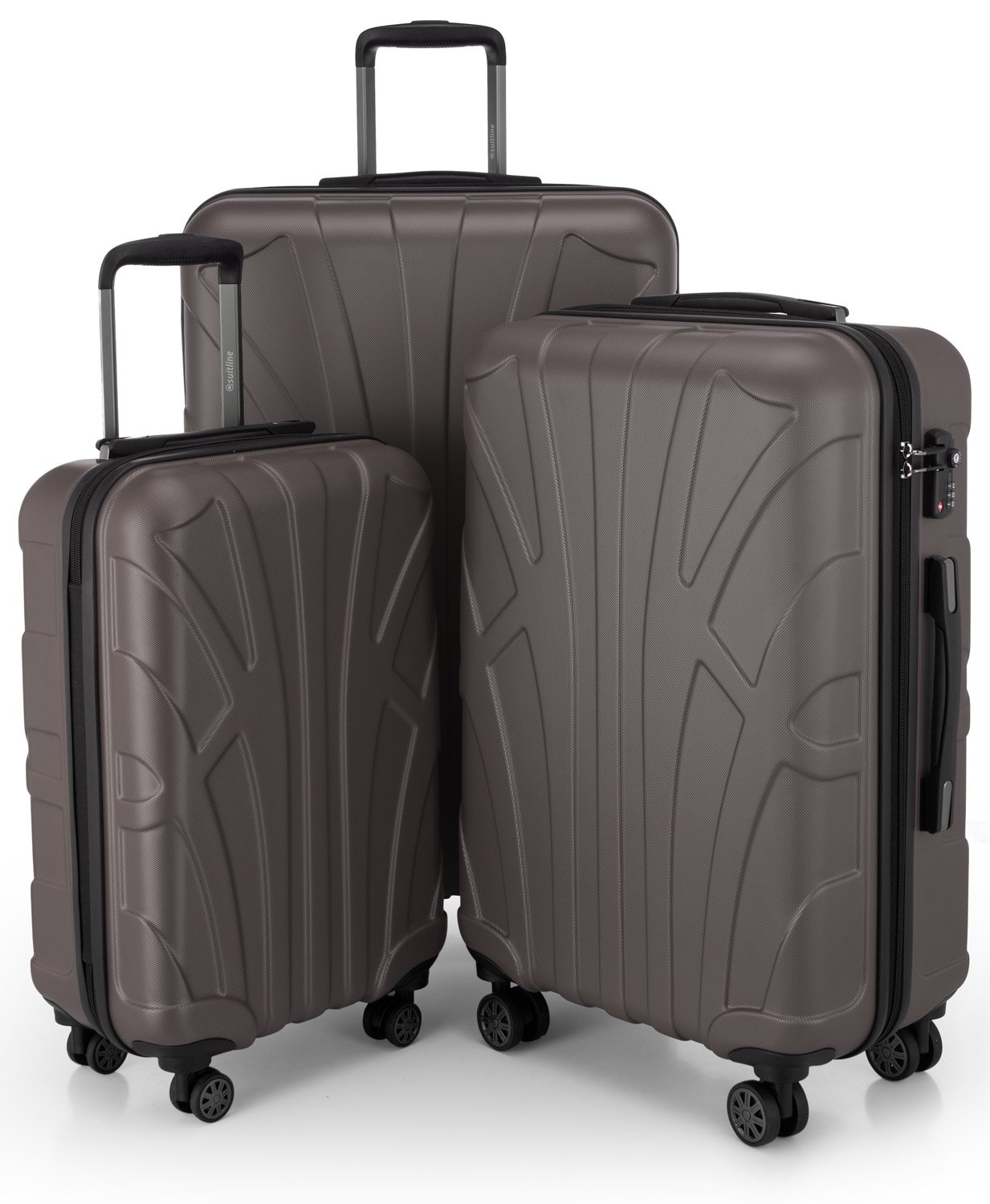 Suitline - Maleta de Mano rígida, Trolley 4 Ruedas, TSA, 55 cm, Aprox. 34 litros, 100% ABS Mate, Azul Oscuro — view 66