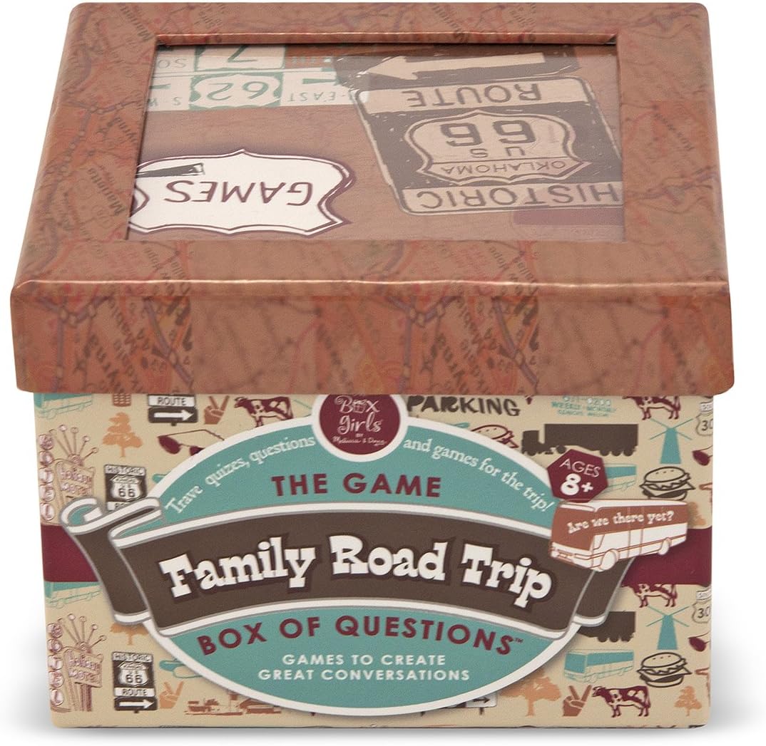 Melissa & Doug Family Road Trip Box of Travel Questions Game - 82 Conversation Starters on Cards