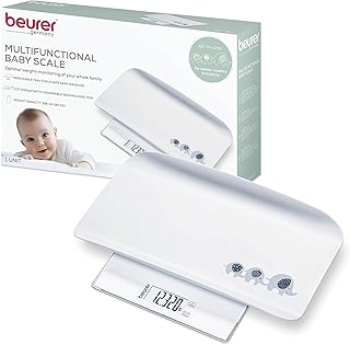 Beurer BY82 Multifunctional Baby Scale for Infants, Pets, Kids, & Adults up to 396lbs, Measures in 4 Units with Backlit Digital Display & Hold Function for Accuracy, Animal Scale for Cats and Dogs