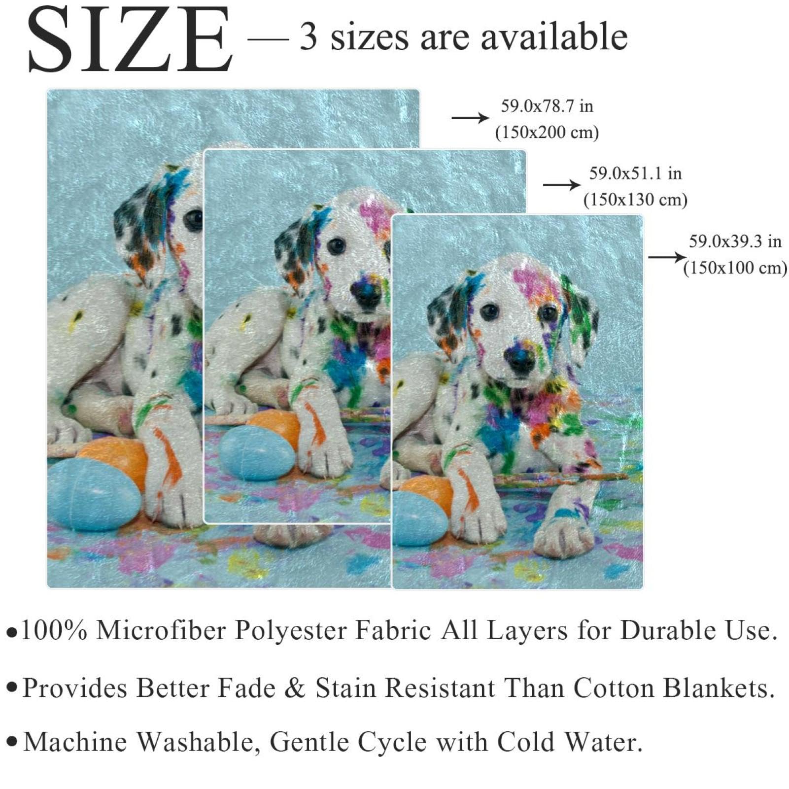 Couverture Polaire Chien Dalmatien Couverture Plaid Chaude Douce pour Lits Canapés Chaises Divans 150×200cm