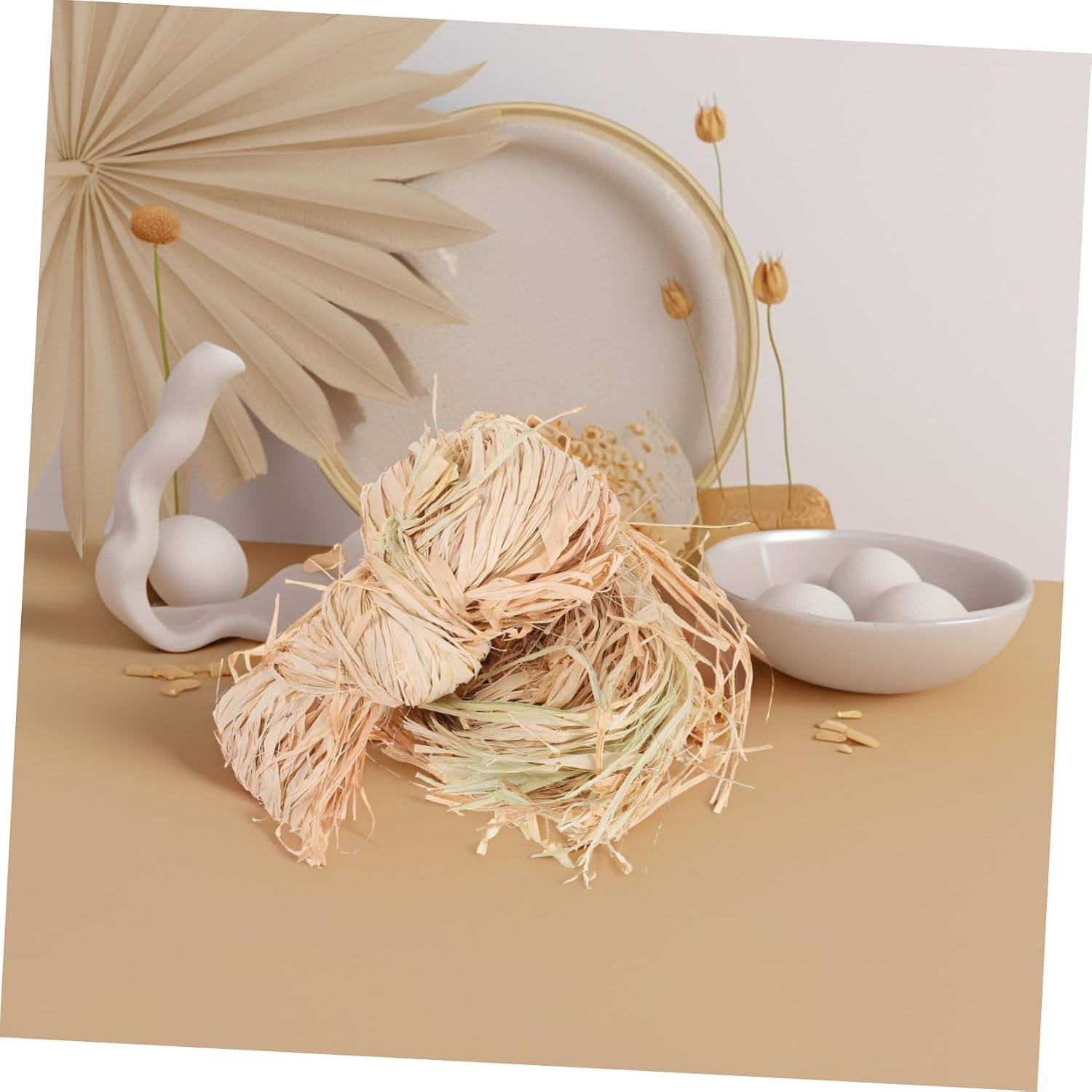 Natural Raffia Ribbon Twine 2 Bundles for Wreaths, Bouquets Xmas Halloween