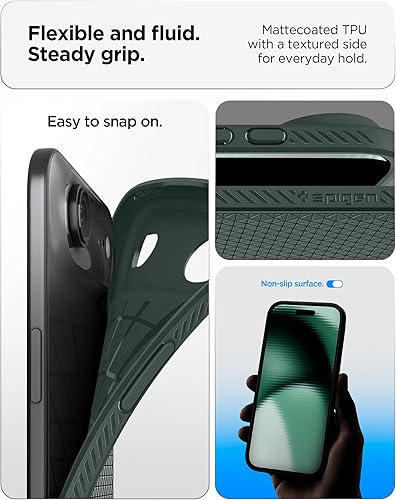 Vista 355 de Spigen Liquid Air - Funda diseñada para iPhone 13 Pro Max (2021), color negro mate