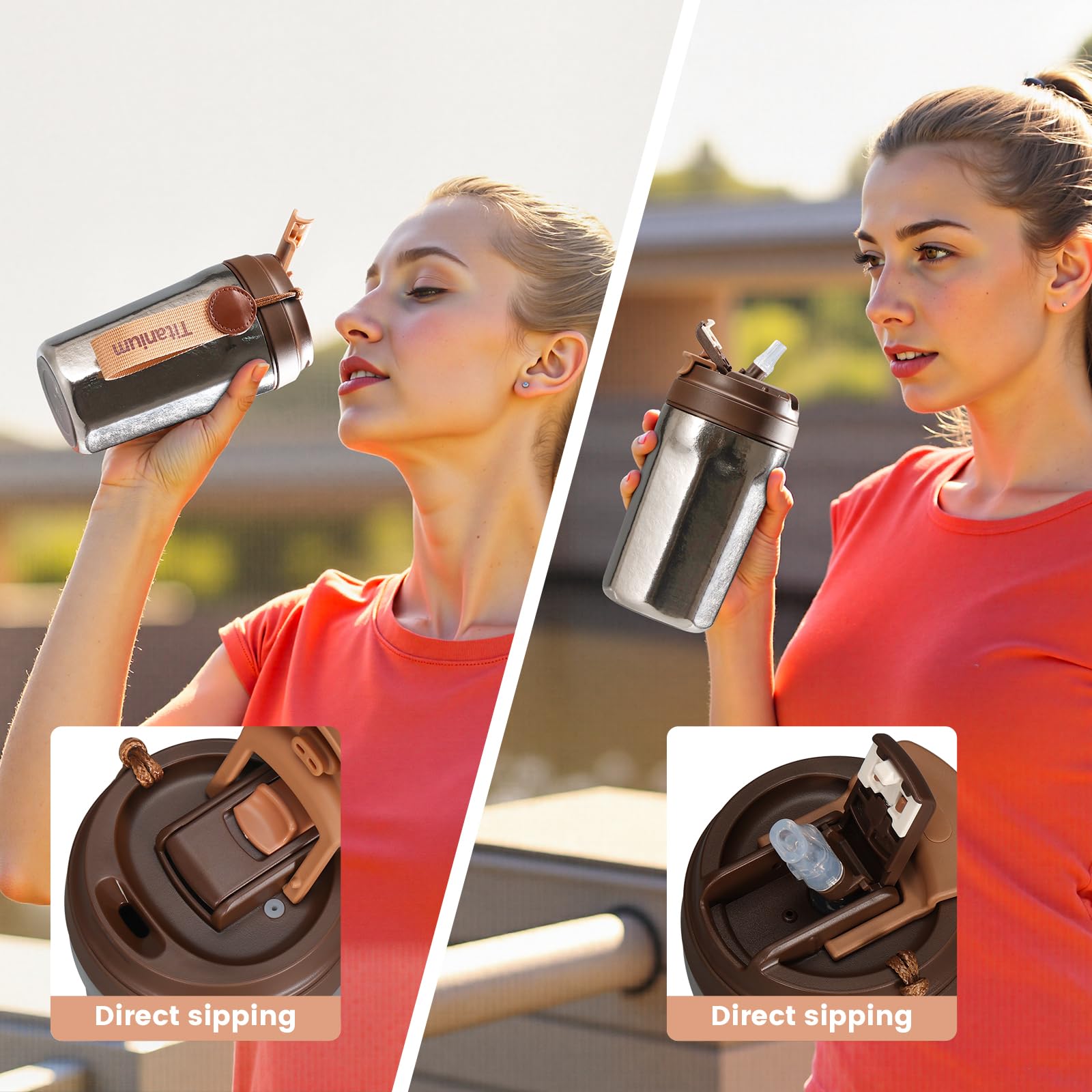 Tasse de voyage en titane de 414 ml