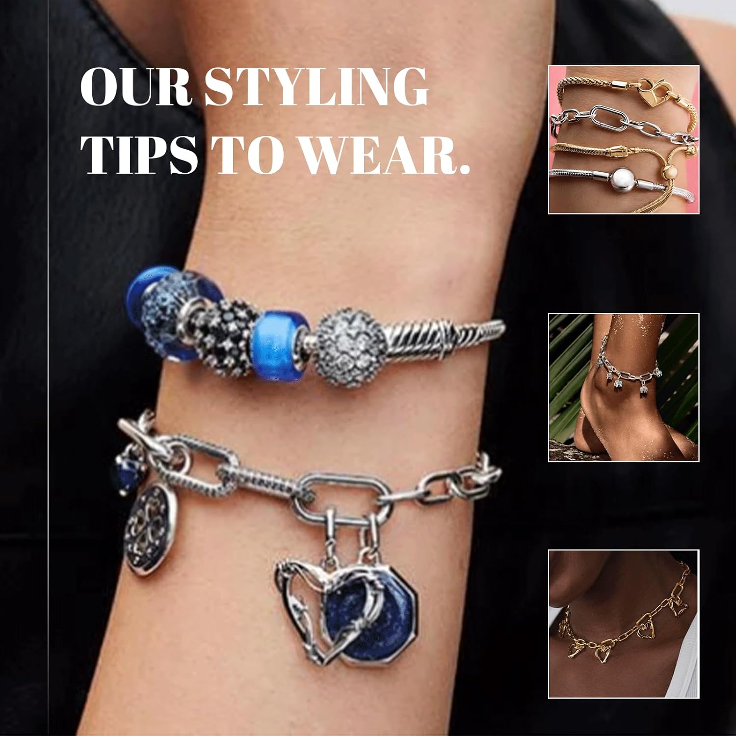 Annmors 925 Sterling Silver Intertwined Link Bracelet Plain Chain Compatible with Women's Bangle Charm & Pendants - Image 4