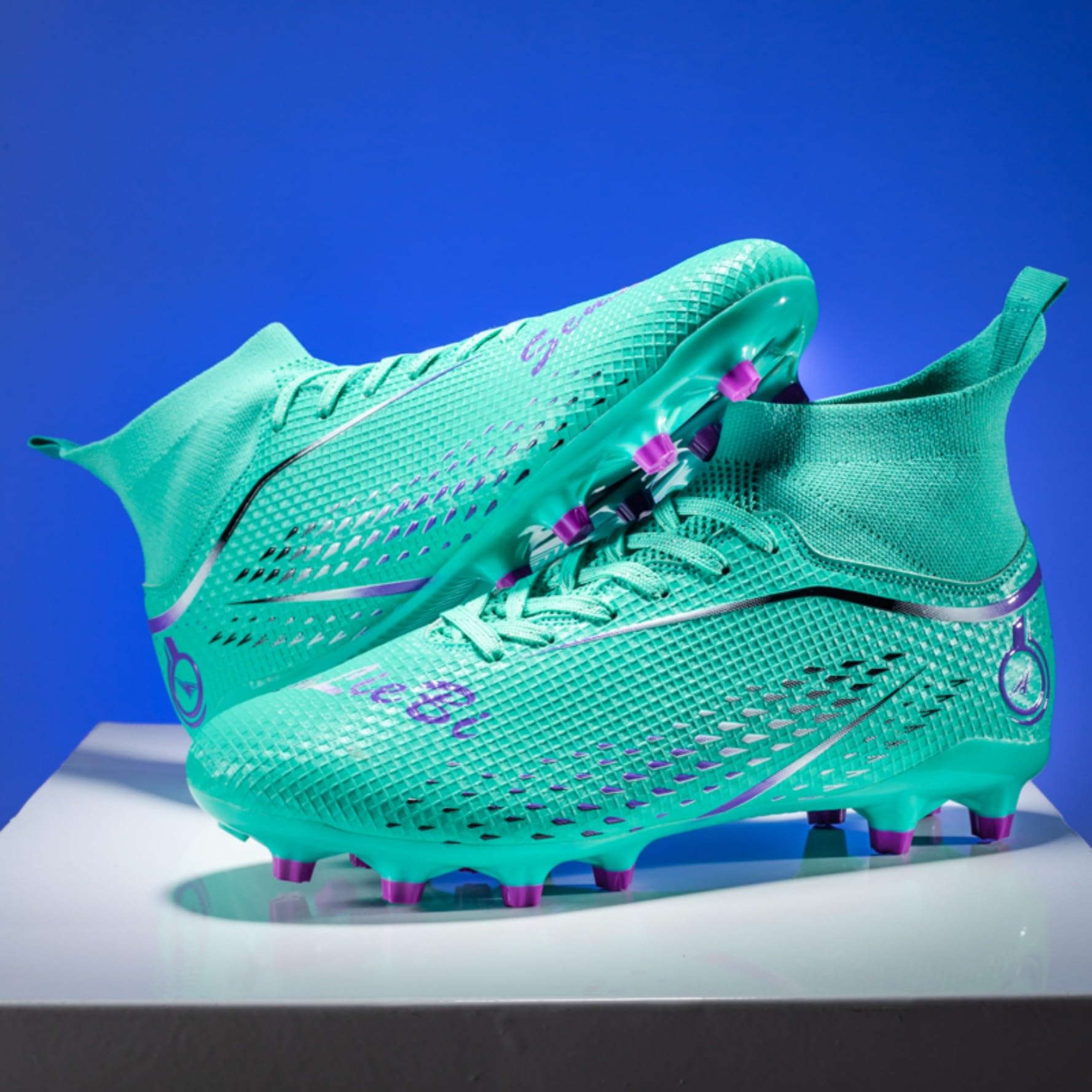 Zapatillas de fútbol para Hombre High Top Spikes Youth Outdoor Training Football Shoes Professional Athletic Sports Shoes Turf Trainers