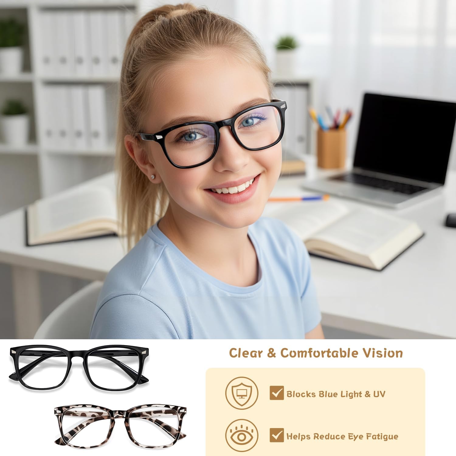 Kids Blue Light Glasses, Light weight glasses Boys Girls