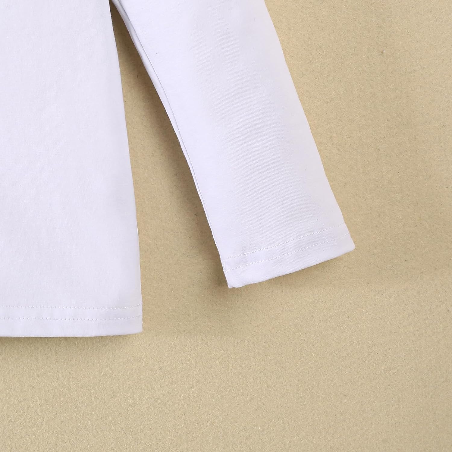 12M-7Y Toddler Baby Girls Ruffle Round Neck Blouse Kids Girl Solid Color Short T-Shirts Casual Tee Tops Bottom - Image 4