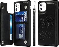 Vista 107 de Cavor for iPhone 11 Wallet Case with Card Slots Holder,Premium PU Leather Kickstand Feature Case [Wrist Strap] Double Magnetic Clasp Shockproof Flip