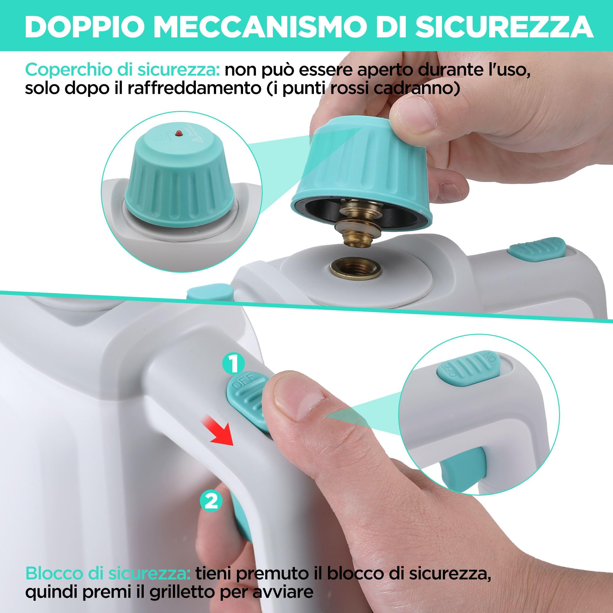 Pulitore A Vapore Portatile AKPIAN - Con Set Di 10 Accessori Per Pulizie Senza Chimici - Foto 12