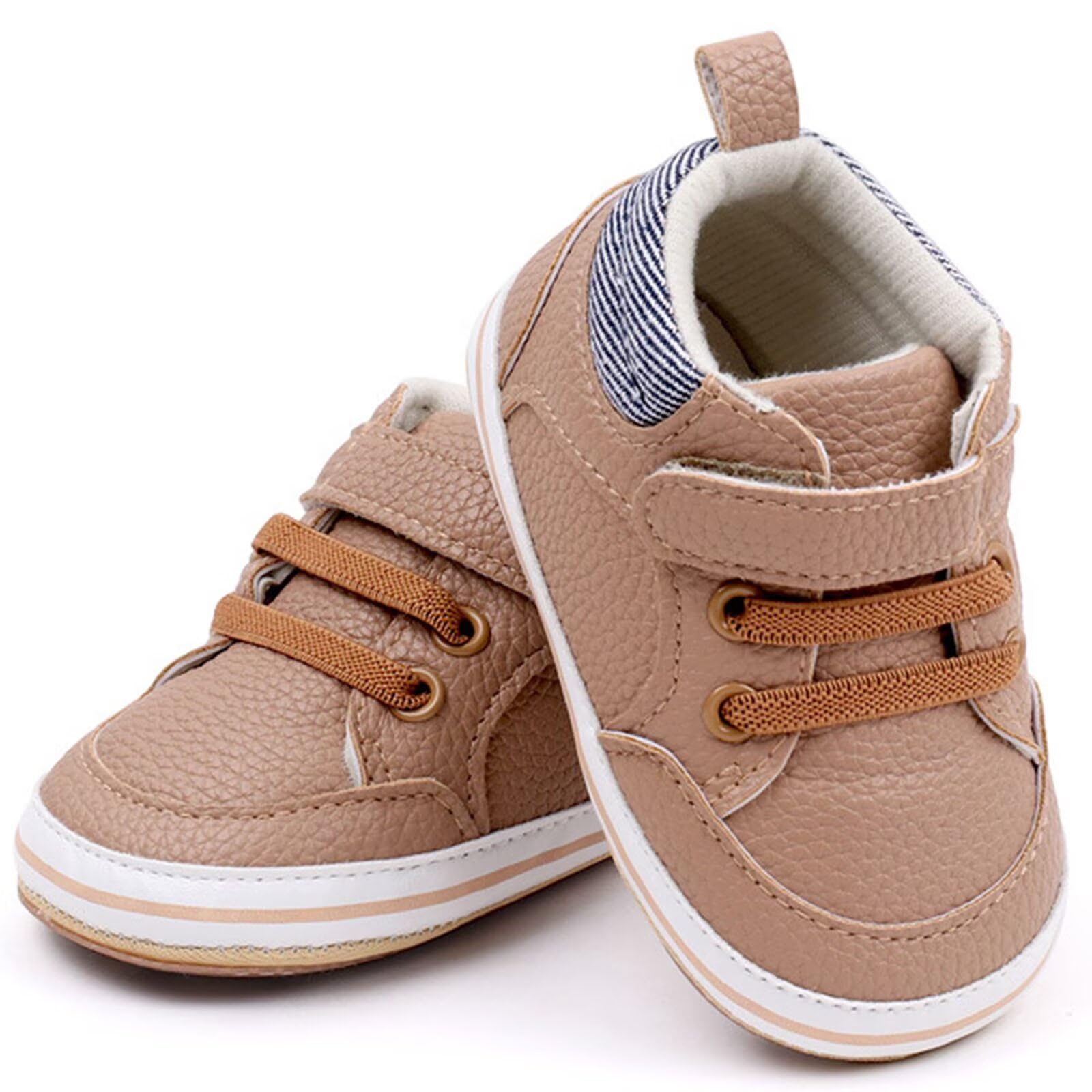 Chaussures d'éveil en cuir pour bébé - Chaussures d'apprentissage de la marche - Pour garçons et filles - Chaussures souples et antidérapantes en cuir - 2
