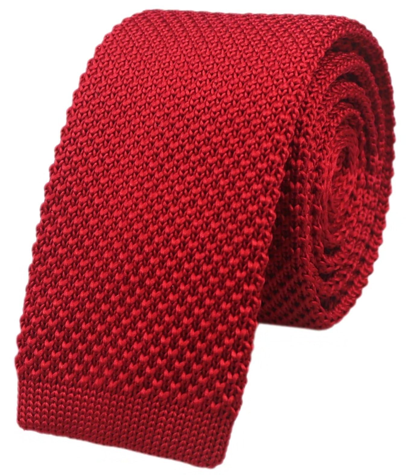 ElfevesMen's Solid Color Knit Tie Skinny Formal Flat-end Smart Sock Neckties