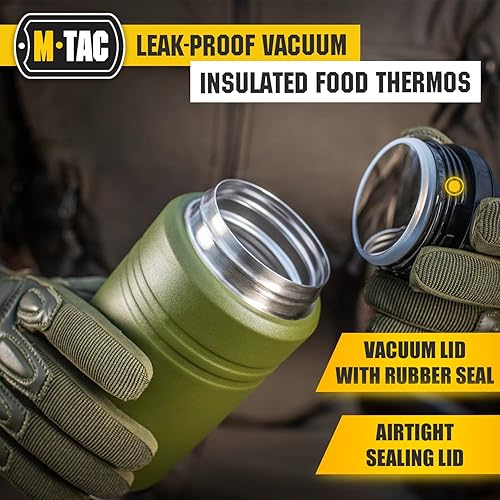 Miniatura 4 de M-Tac Frasco de Comida Aislado de 25 Oz Termo - Contenedor Térmico de Almuerzo de Acero Inoxidable con Tapa a Prueba de Fugas y Cuchara