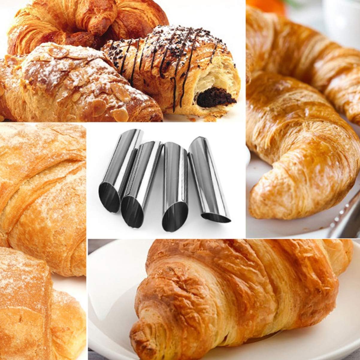 3Pcs Stainless Steel Cannoli Molds Mini Cannoli Tubes for Baking Pastry for Cupcakes Croissants Easy to and Reusable