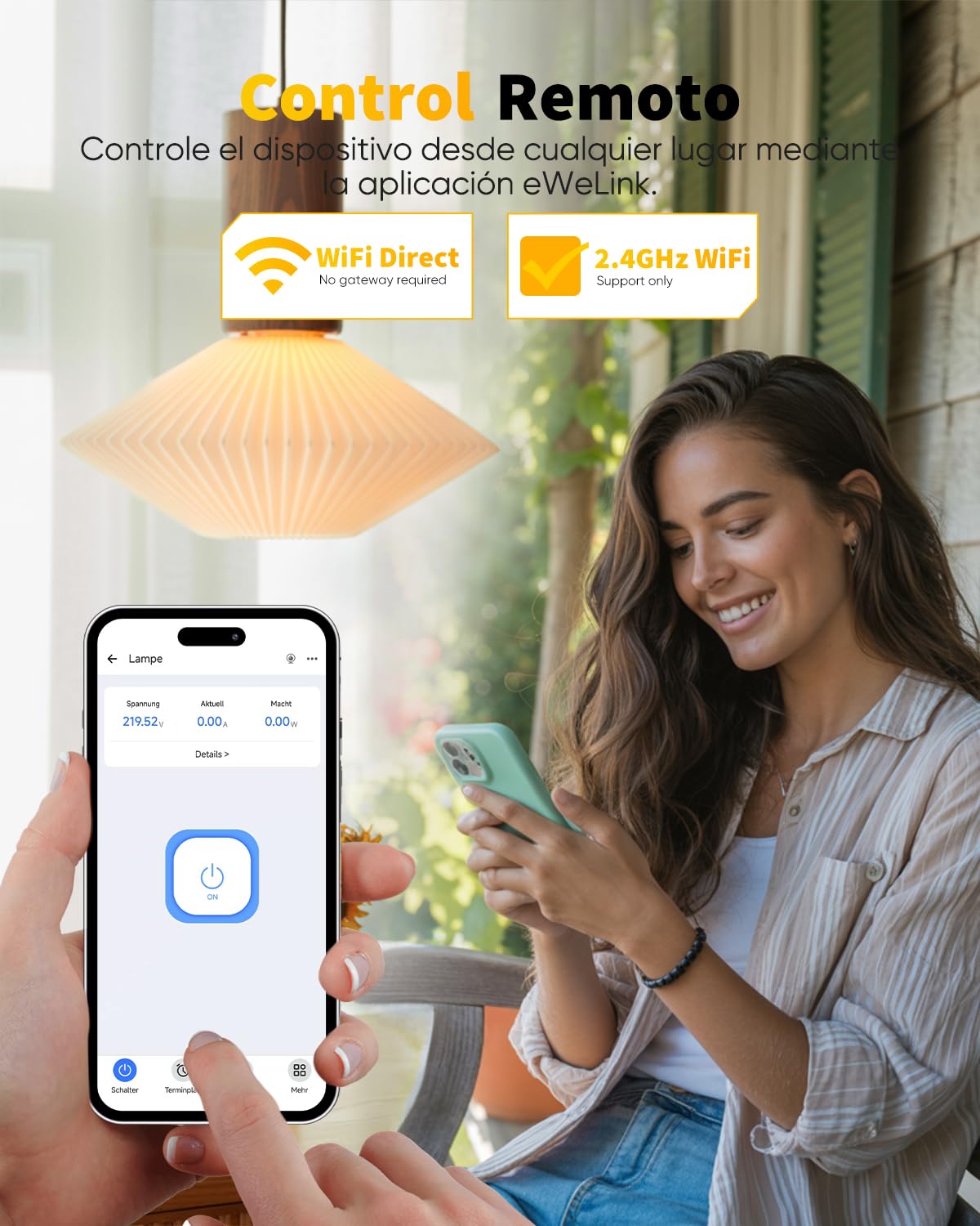GreenSun Enchufe Inteligente WiFi con Medidor, Alexa y eWeLink, 4 Uds | Control por voz y app: programa horarios, usa temporizador y consulta consumo en eWeLink. Compatible con Alexa y SmartThings