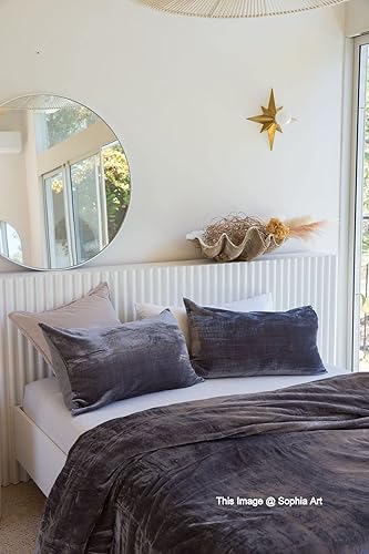 Miniatura 1 de Sophia Art - Juego de cama de terciopelo de rayón de 3 piezas, estilo bohemio, funda de edredón de un solo color, funda de colcha (gris, tamaño