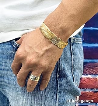 羽根デザイン シルバー ゴールド ブレスレット KSmith Amazon