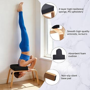 Yoga Headstand Bench,Stand Yoga Inversion Chair Trainer Stool for Home