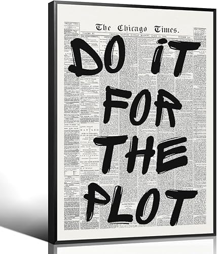 Miniatura 8 de What If It All Works Out - Lienzo decorativo para pared, póster estético de periódico en blanco y negro, decoración de pared de afirmaciones ¿Qué