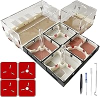 Vista 8 de Nido de Hormigas Granja Científica DIY Kit Terrario para Cuidar Hormigas Vivas Hábitat de Hormigas con Torre de Agua, Sala de Cuidado y Juego