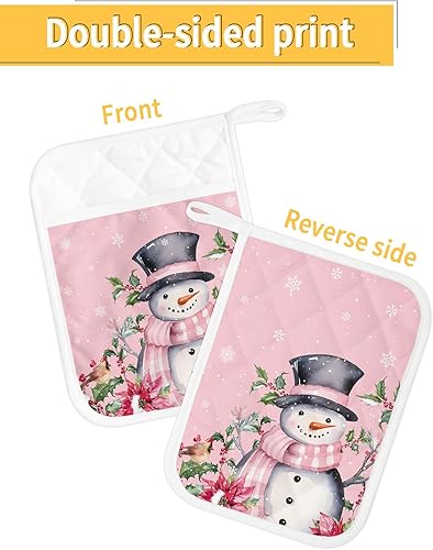 Miniatura 2 de Juego de 4 agarraderas de tela de toalla con bolsillo antideslizante y aislante de calor para cocina, guantes gruesos para horno, posavasos para