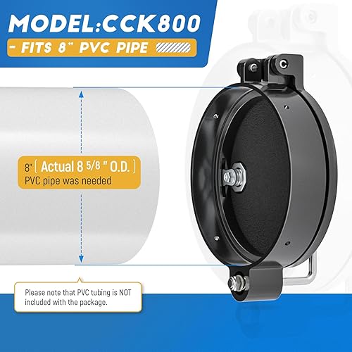 Miniatura 2 de AA-Racks Kit de portador de conductos universal para tubería de PVC de 8 pulgadas, no requiere perforación, negro