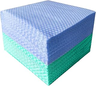 JINYUDOME Reusable J Cloths, Disposable Cleaning Towels Dish Cloth, Used for Any Kind of Cleaning Around The House （100 Sheets，Blue & Green）