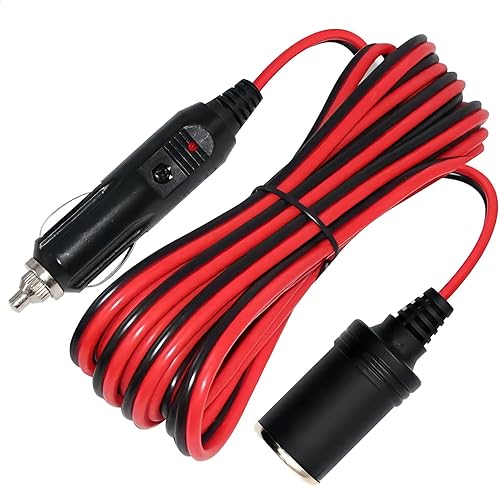 Miniatura 1 de Cable de extensión para encendedor de cigarrillos, enchufe de 13 pies a 14 AWG, cable de carga de automóvil de 12 a 24 V, enchufe macho a enchufe
