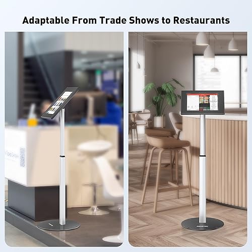 Miniatura 7 de AboveTEK Soporte de piso antirrobo para iPad, soporte robusto de seguridad para tableta, soporte de piso de tableta ajustable en altura con