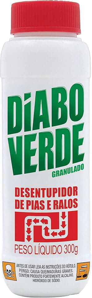 Desentupidor de Pias e Ralos Granulado 300g, Diabo Verde