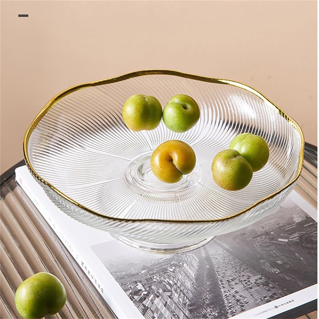 Glass Transparent Fruit Tray Living Room Coffee Table Household Snack Bowl