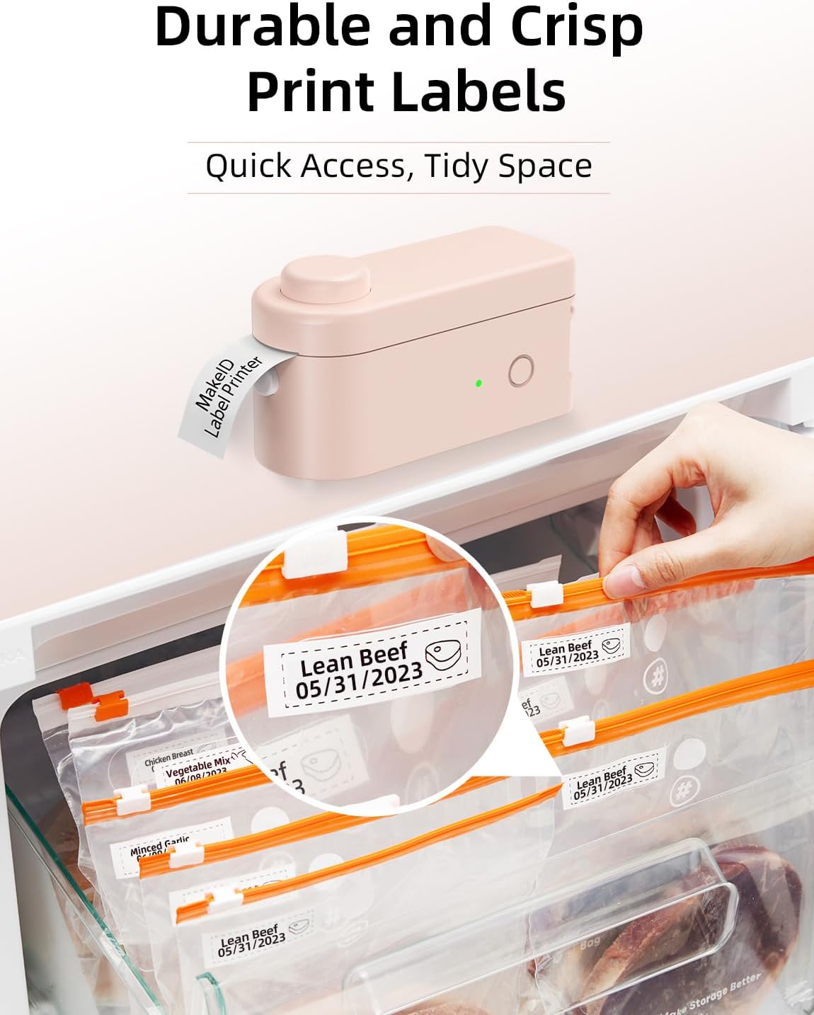 Makeid Label Maker Machine with Tape - Compatible with 9/12/16mm Waterproof Tape, Portable & Rechargeable Label Makers with Built-in Cutter Wireless Label Printer Compatible with Android & iOS Devices : Office Products