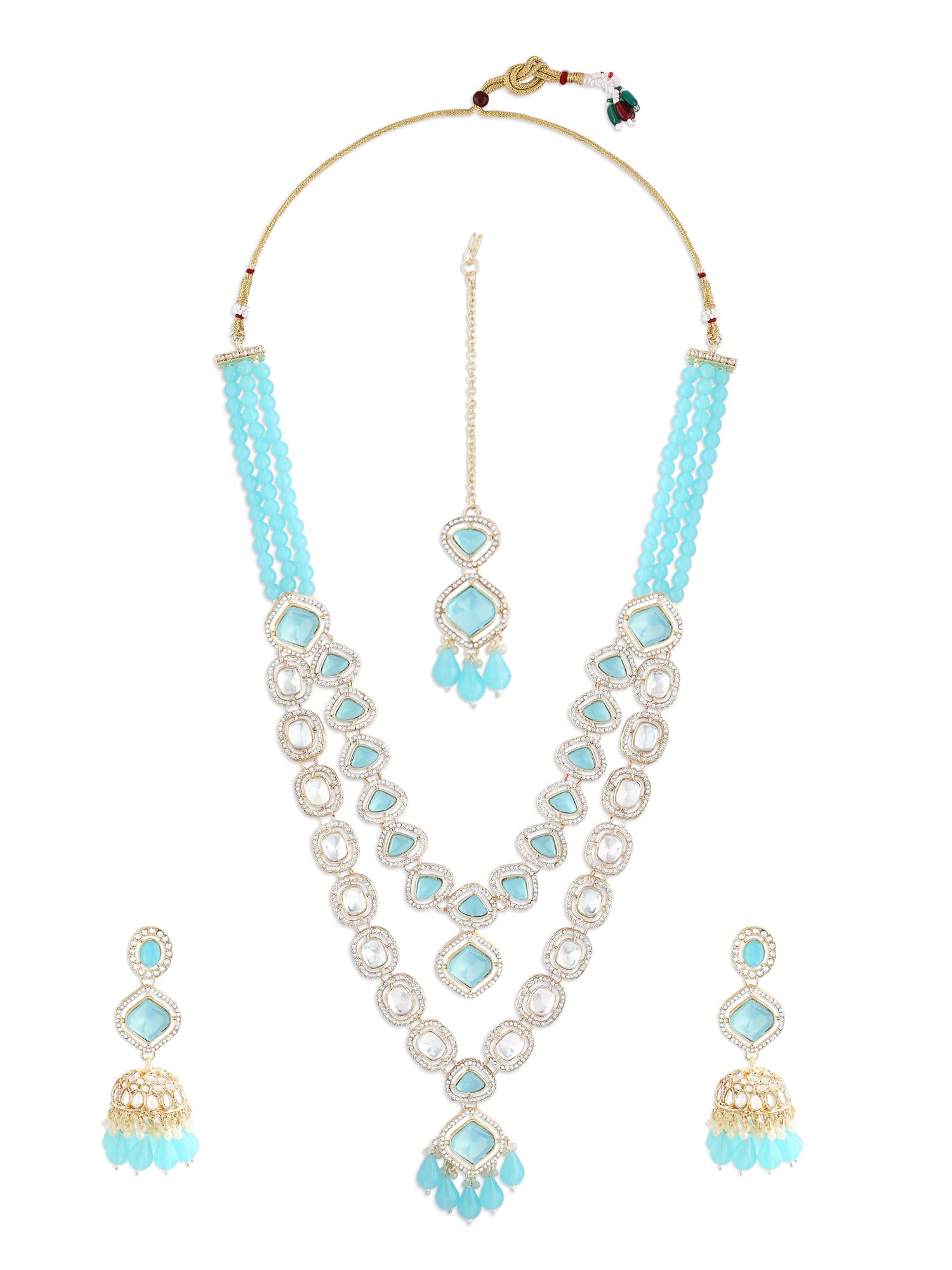 See full amazon price history chart for ZAVERI PEARLS Turquoise Blue Stones Beads Dazzling Austrian Diamonds Layered Necklace Earring & Maangtikka Set For Women-ZPFK17780 ZAVERI PEARLS Turquoise Blue Stones Beads Dazzling Austrian Diamonds Layered Necklace Earring & Maangtikka Set For Women-ZPFK17780 (B0CZXYS7GB) Amazon Price History, Amazon Price Tracker