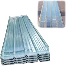 Clear Polycarbonate Roofing Sheet 3ft Wide Splicable Corrugated Plastic Greenhouse Shed Canopy, UV Protection Transparent Rainproof Board,Roof Panels,for Garage Carport,3 Pcs_35x75in