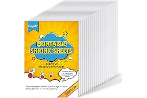 Csyidio Shrink Sheets for Kids DIY Fun: 20-Count Printable Shrink Art Paper for Creative Projects