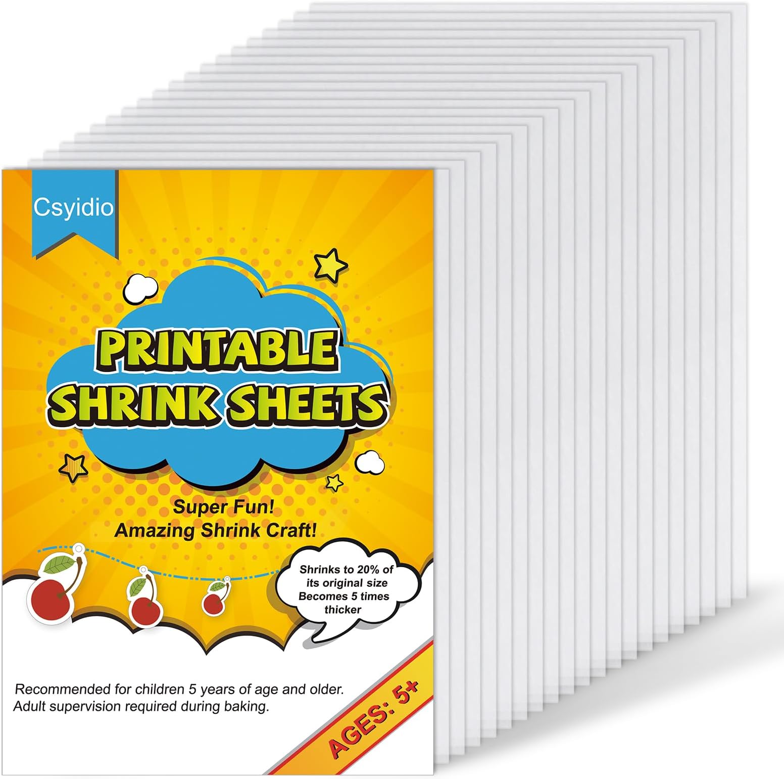 20 Pieces Printable Shrink Plastic Sheets, Shrink Films Papers for Mother's Day, Thanksgiving, Christmas Presents, Kids Creative Craft Projects, 11.6 x 8.2 inches