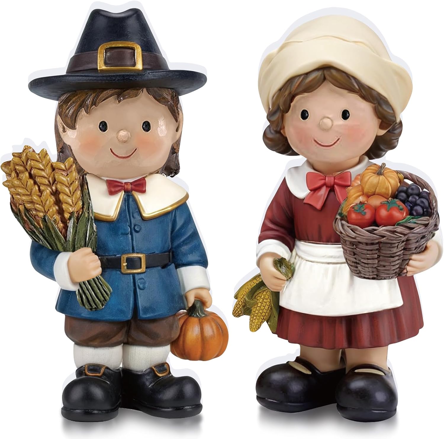 Yuntau 2 Pcs Chef Santa & Mrs. Claus Christmas Figurines Decor Wooden Christmas Chef Santa Statues Table Ornament Holiday Xmas Decor Gift for Kitchen Mantel Home Decoration Party Supplies Decoration