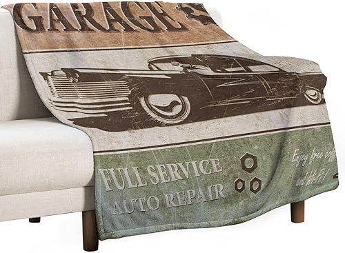 Miniatura 96 de Manta clásica retro para automóvil, diseño clásico de automóvil clásico americano, diseño de motocicleta, manta de franela súper suave para cama y