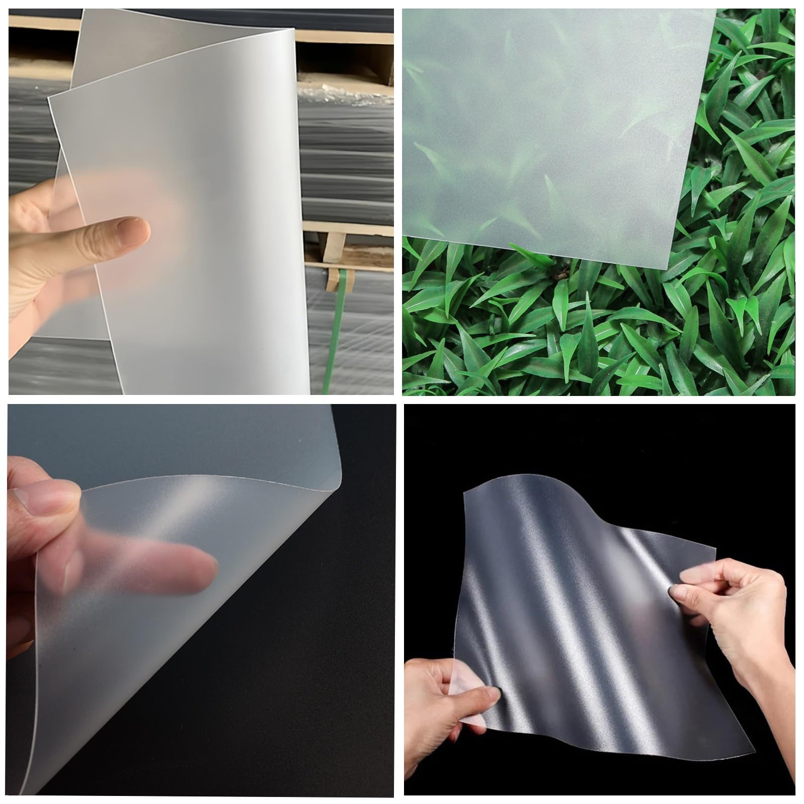 Hoja de plástico PP esmerilado de 200x100 mm - Panel de polipropileno mate semitransparente for manualidades, patrones de costura y señalización(Thick:3mm)