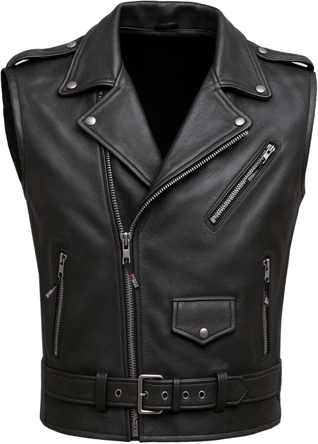 Jackets 4 Bikes Men's Classic Buffalo Leather Motorcycle Biker Vest | Vintage Cruiser Vest for Men, | Stylish Street Club Riding Black L - Image 8