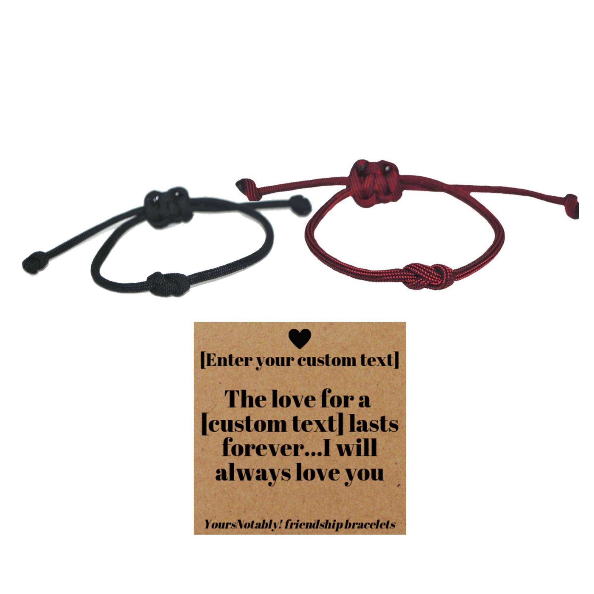 YOURSNOTABLYSet of 2, matching infinity knot cord bracelets, couples, family, parent, child, brothers, sisters