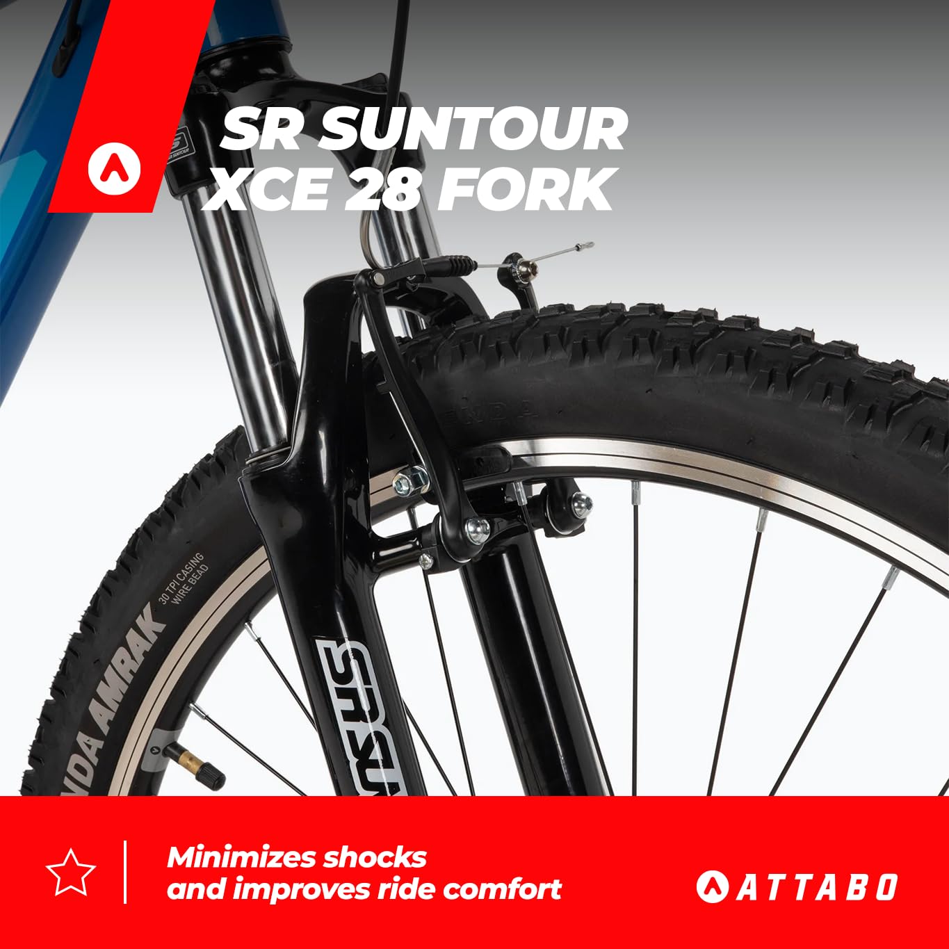 ATTABO Bicicletta da Uomo ALPE 1.0 Mountain Bike con Telaio in Alluminio Manubrio ergonomico da 17|19|21" Bici Uomo con Ruote da 29" Sella Regolabile Deragliatore a 21 velocità Colore Blu|Rosso