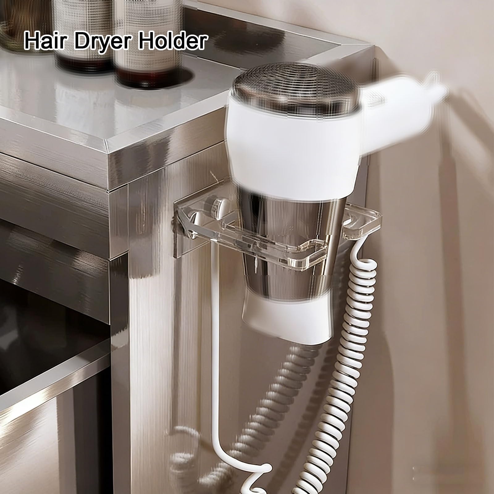 Baúl de herramientas con cajones, armario de pared de acero inoxidable con soporte para secador de pelo, ideal para baño, taller en casa, cocina y garaje