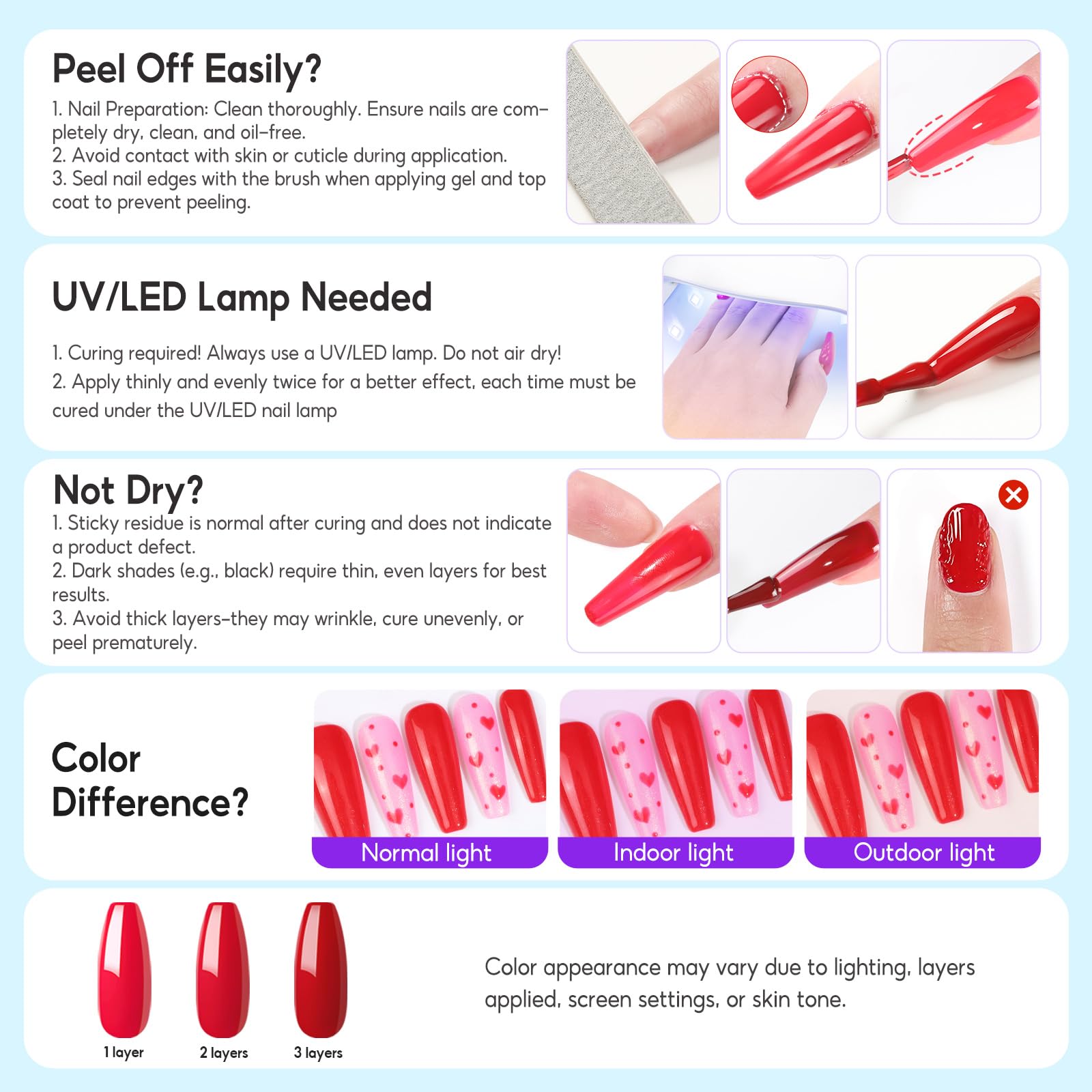 PEACECOLOR Vernis Semi Permanent Néon 10ML, 6 Couleurs Rose Orange Jaune Vert Bleu Pourpre Vernis Gel UV Semi Permanent Soak Off Gel Ongle Nail Art Manucure Cadeaux pour Femmes