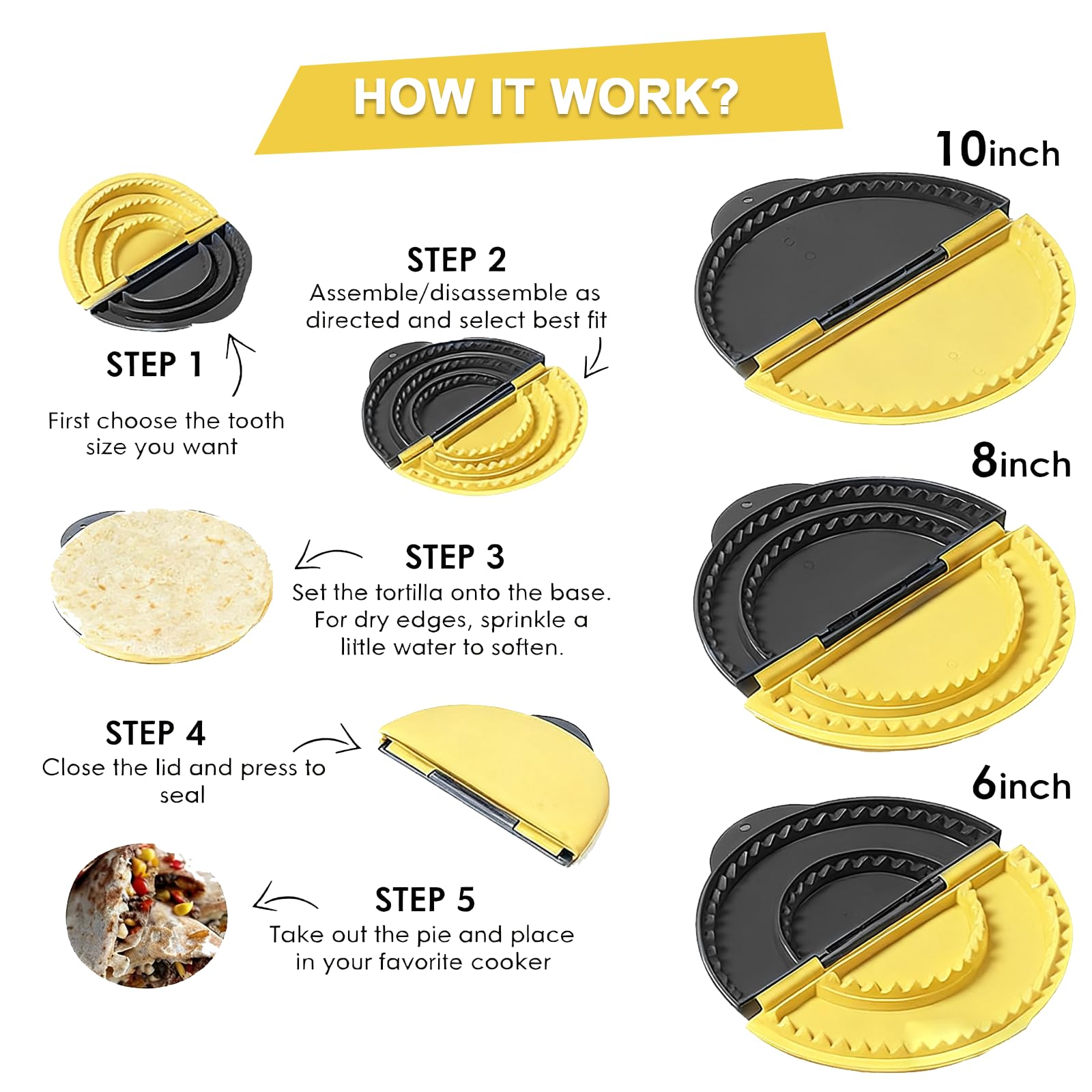 Stampo per Ravioli, Macchina per Ravioli con 3 Dimensioni Intercambiabili, Sigillatrice per Pasta Multifunzione per Gnocchi, Tortelli, Empanadas, Strumento da Cucina per Sealare la Pasta Faci