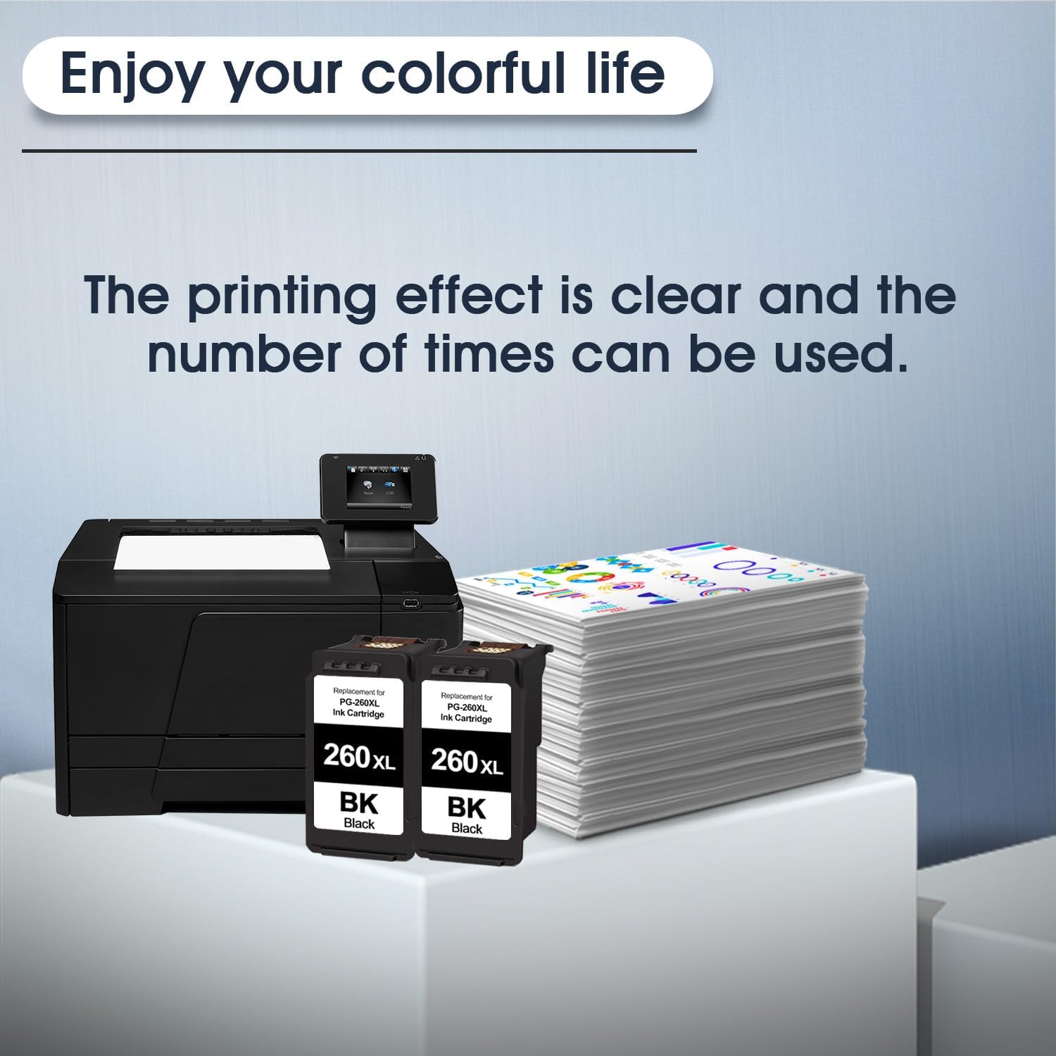 PG-260XL Black Ink Cartridge Replacement for Canon 260 260XL Ink cartridges Work for Pixma TR7020 TS6420 TR7022 TS5300 TS5320 Printer (2 Black)